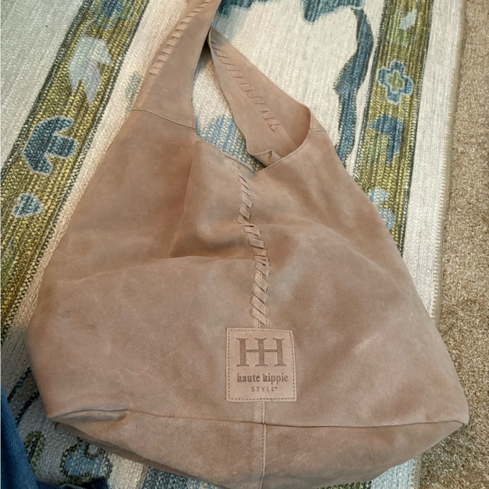 Haute Hippie Beige Suede Tote